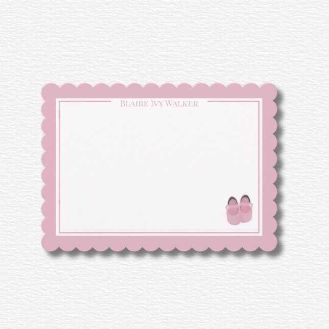 Personlig Rosa Scalloped Stationery Inbjudningar (Skapare uppladdad)