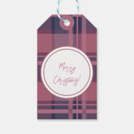 Personlig Rosa Scottish Dam Tartan Mönster Presentetikett