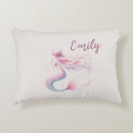 Personlig Rosa Sjöjungfru Pillow Prydnadskudde