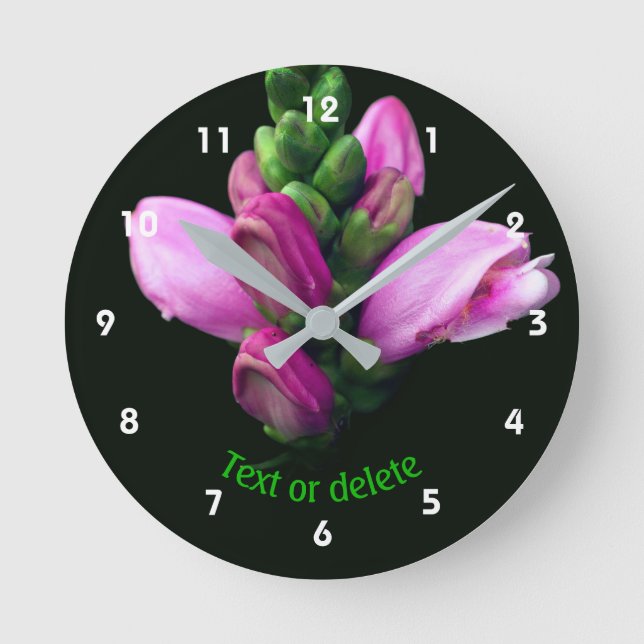 Personlig rosa sköldkulla-blomma  rund klocka (Framsida)