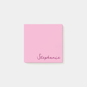Personlig Rosa Skript Skriva upp fästanteckningar Post-it Block
