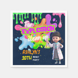 Personlig Rosa Slime Asian Girl Scientist Pappersservett