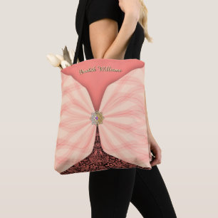 Personlig Rosa Smyckestextil Illusion Tygkasse