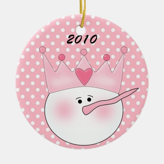 Personlig Rosa Snö Princess Ornament (Framsidan)