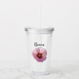 Personlig Rosa Stockrosblomma Take Away Mugg