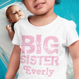 Personlig Rosa STOR syster T-shirt