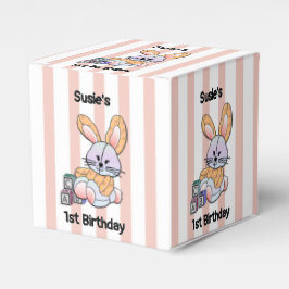 Personlig Rosa Stripe Nursery Art - Bunny Presentaskar