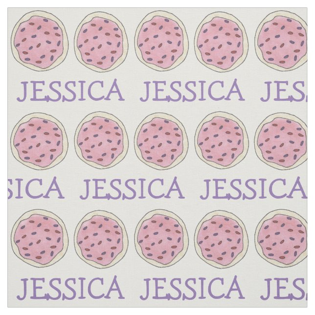 Personlig Rosa Sugar Cookie w/ Sprinkles Fabric Tyg (Provkarta)