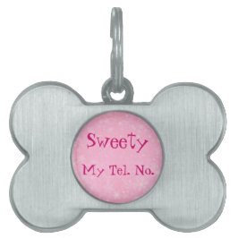 PERSONLIG ROSA SVEETY HUNDBRICKORS - PET-LEVERANSE ID-bricka HUSDJUR