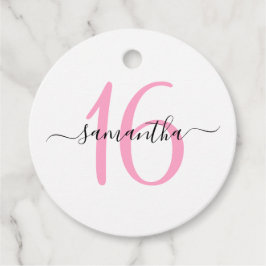 Personlig Rosa Sweet 16 Gåvor Etiketter