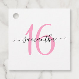 Personlig Rosa Sweet 16 Gåvor Etiketter