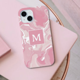Personlig Rosa Swirl Monogram