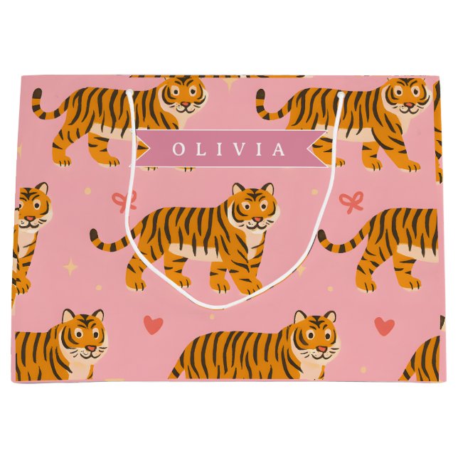 Personlig Rosa Tiger Chic Edgy Rolig Estetik (Framsidan)