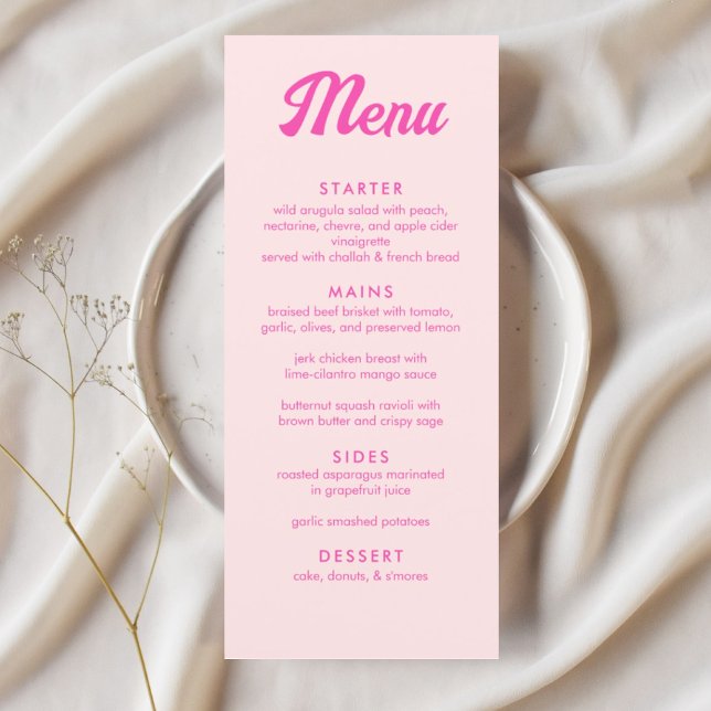 Personlig Rosa Tropical Bat mitzvah Party Menu Meny (Personalized Pink Tropical Bat Mitzvah Party Menu)