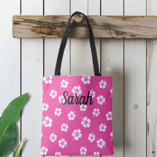Personlig Rosa Tropical Blommigt Tygkasse