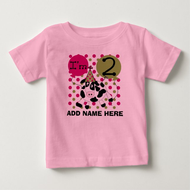 Personlig Rosa Tshirt 2:a födelsedag Tee Shirt (Framsida)