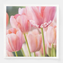 Personlig Rosa Tulip Napkins Pappersservett