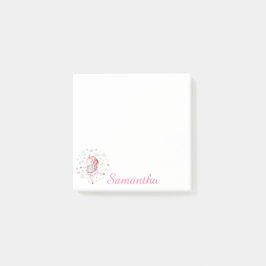 Personlig Rosa Unicorn Ballerina Post-it Notes