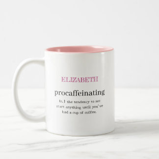Personlig Rosa vid bearbetning Två-Tonad Mugg