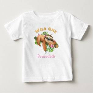 Personlig Rosa VILD EN Sjunde födelsedag T Shirt