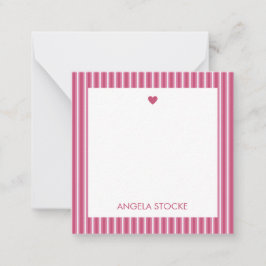 Personlig Rosa Vit Rand Anteckningskort
