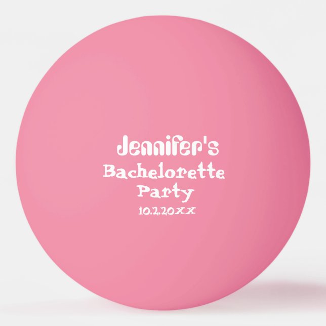 Personlig Rosa Vit Sängkammarparty Datum Pingisboll (Baksidan)
