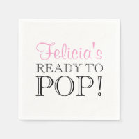 Personlig Rosa Vitt REDO TILL POP Baby Shower