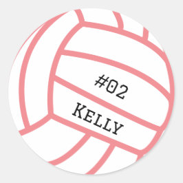 Personlig Rosa Volleyball Stickers Runt Klistermärke