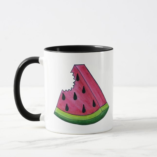 Personlig Rosa Watermelon Juicy Fruit Picnic Mugg (Vänster)
