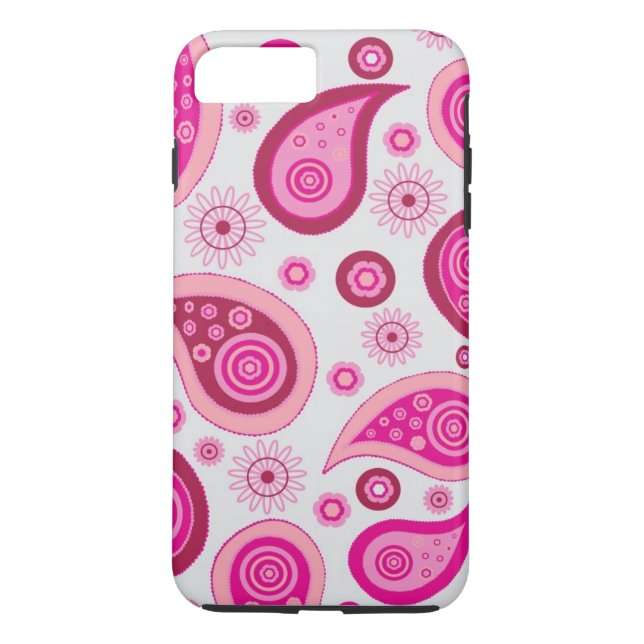 Personlig Rosa & White Girly Paisley Case-Mate iPhone Skal (Baksida)