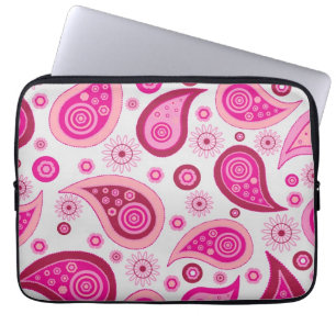 Personlig Rosa & White Paisley Laptop Sleeve