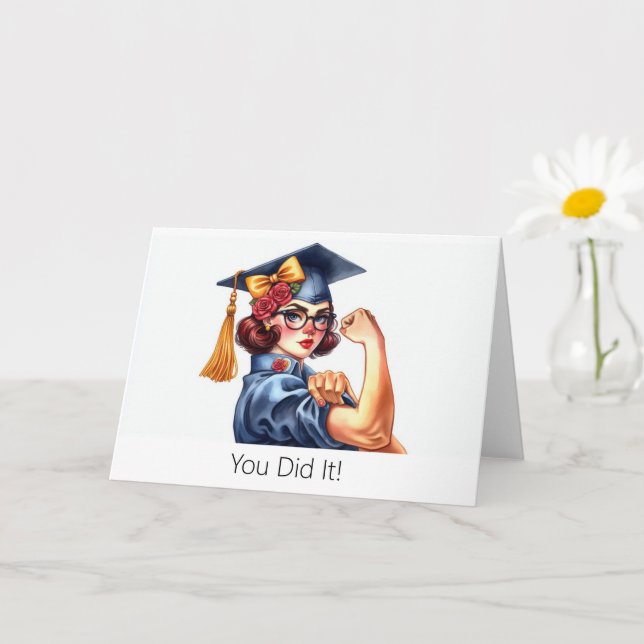 Personlig Rosie of the Riveter Studenten Card Kort (Liten växt)
