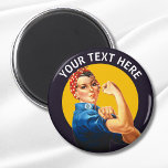 Personlig Rosie, Riveter Anpassningsbar Vintage Magnet<br><div class="desc">Lägg till en egen text i det här anpassadet Rosie the Riveter design.</div>