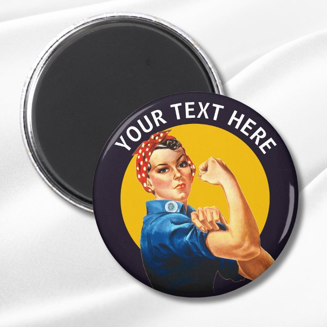 Personlig Rosie, Riveter Anpassningsbar Vintage Magnet (Custom Rosie the Riveter Magnet)