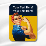 Personlig Rosie the Riveter Vintage Retro Magnet<br><div class="desc">Lägg till en egen text i det här anpassadet Rosie the Riveter design.</div>