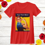Personlig Rosie the Riveter Vintage WW2 Anpassning T Shirt<br><div class="desc">Personlig Rosie the Riveter Vintage WW2 Anpassade Red shirt! Du kan anpassa den här feminismens hoodie-design! Norman Rockwells målning av Rosie the Riveter är en populär vintage American Art-verk. Den här feministiska WW2-ikonbilden ger henne en underbar gåva. Vi kan göra det!</div>