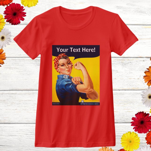Personlig Rosie the Riveter Vintage WW2 Anpassning T Shirt (Skapare uppladdad)