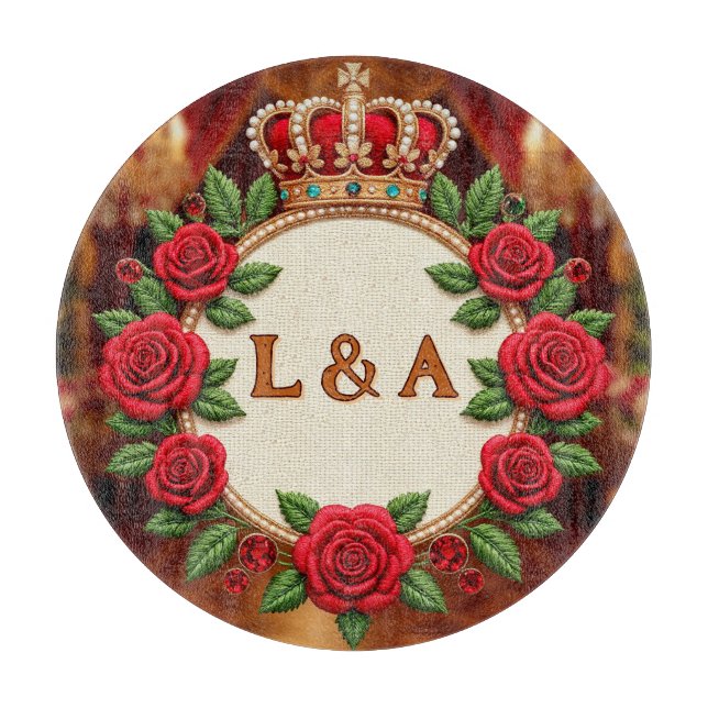 🌹 Personlig Rosmonogram Initial Dekoration för Kv (Framsidan)