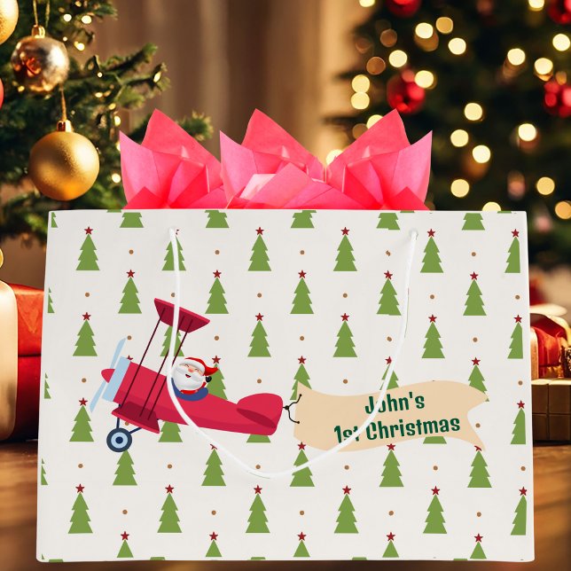 Personlig,Rött flygplan och jultomte, första jul (Skapare uppladdad)