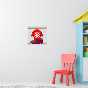 Personlig Rött vitt blått Football Jersey Poster