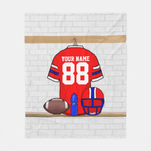 Personlig Rött vitt blått fotbollen Jersey Fleecefilt