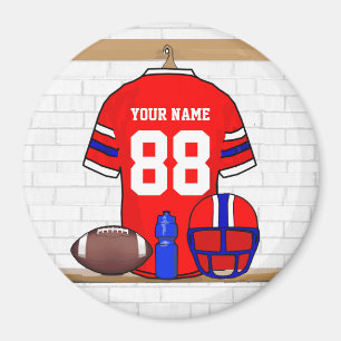 Personlig Rött vitt blått fotbollen Jersey Magnet