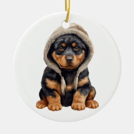 Personlig Rottweiler Hund Art Julgransprydnad Keramik