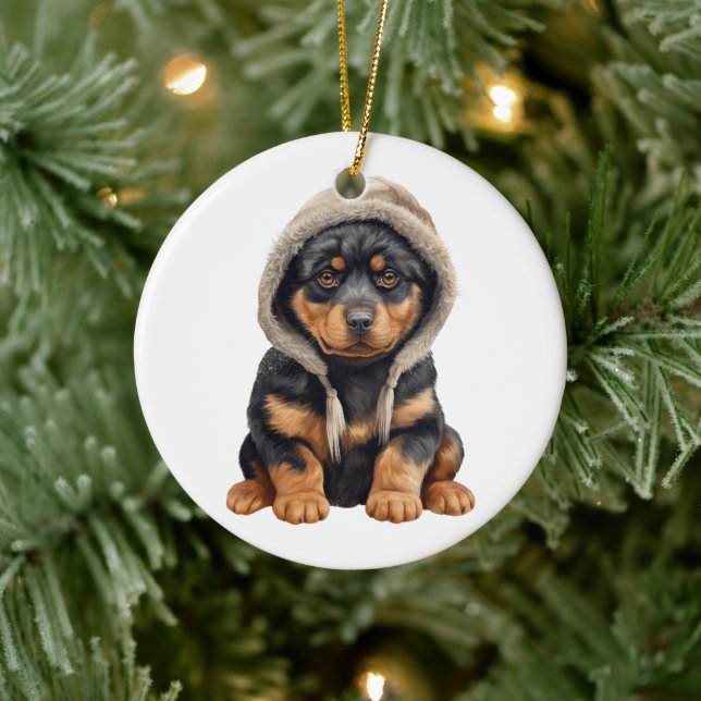 Personlig Rottweiler Hund Art Julgransprydnad Keramik (Träd)
