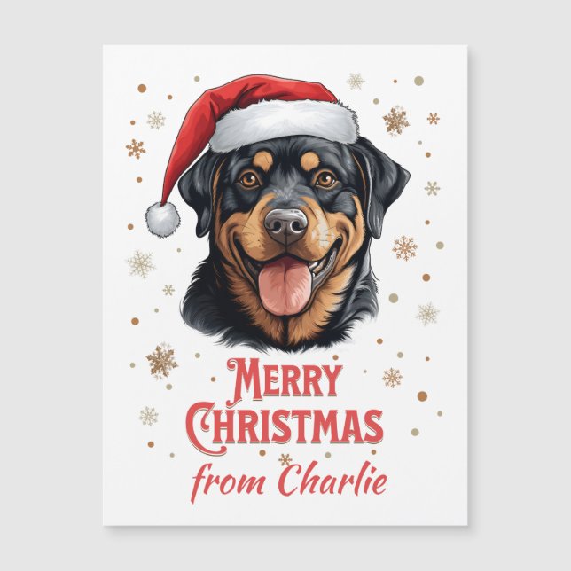 Personlig Rottweiler Hund God jul (Framsida)