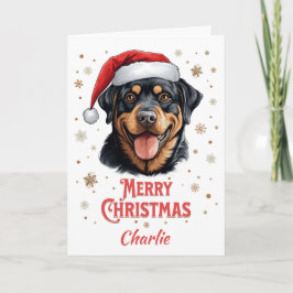 Personlig Rottweiler Hund God jul Kort