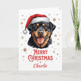 Personlig Rottweiler Hund God jul Kort