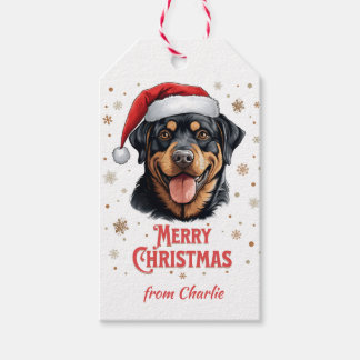 Personlig Rottweiler Hund God jul Presentetikett