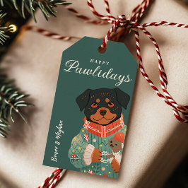Personlig Rottweiler Hund Helgdag Gift-Märkre Presentetikett