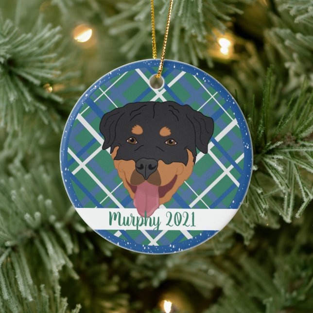 Personlig Rottweiler-jul Julgransprydnad Keramik (Träd)